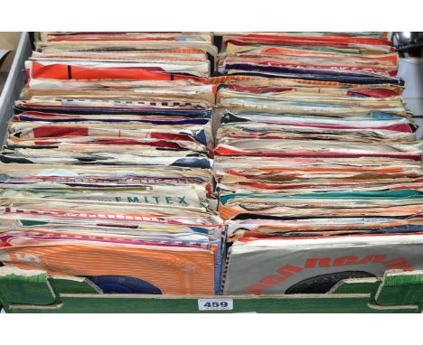 ONE BOX OF SINGLE RECORDS, over two hundred single records, artists include The Rolling Stones, the Monkees, Manfred Mann, Ch