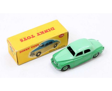 A Dinky Toys No.156 Rover 75 saloon in two-tone green body with mid-green hubs in the original correct colour spot box (E-BVG