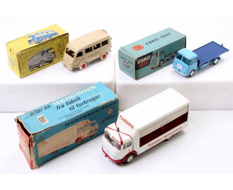 3 boxed vintage diecasts comprising a CIJ 3/62 Renault Minibus "Correspondence SNCF" - beige body, red plastic hubs, black re