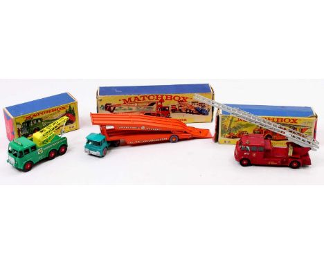 Matchbox Lesney King Size and Major Pack boxed group of 3 comprising K12 Forden Breakdown Truck, the window glass is loose (V