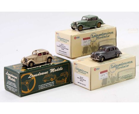 Lansdowne Models 1/43rd scale white metal boxed vehicle group, 3 examples to include LDM74 1937 Riley 12/4 continental tourin