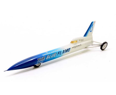 Replicarz 1/20th scale resin built model of the Blue Flame 1970 Land Speed Record Car, loose example, minor repair required t