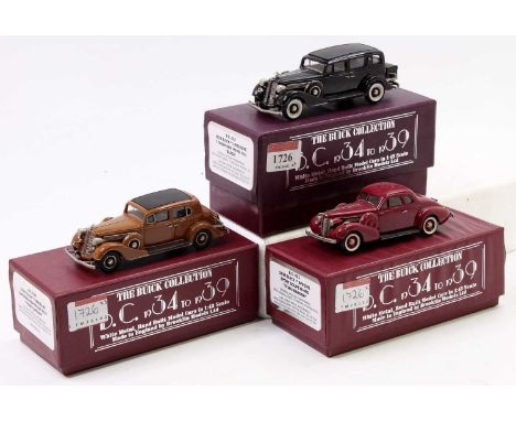 Brooklin Buick Collection 1/43rd scale white metal boxed vehicle group, 3 examples to include BC010 1934 Buick Limousine 7 Pa