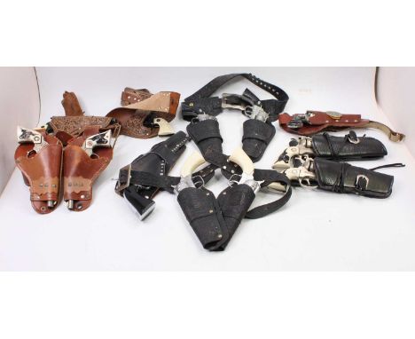 A collection of mixed 1950s and later collectable cap guns and holsters, to include a Lonestar Sisco Kid cap gun with single 