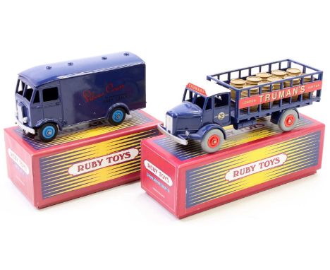 Ruby Toys Made in England, 2 examples to include No.41 Albion Van "Silver Cross", and a No.42 Dennis Brewers Dray "Trumans", 