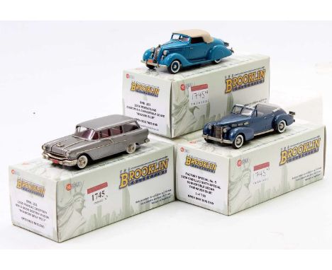 Brooklin Collection 1/43rd scale white metal boxed vehicle group, 3 examples to include BRK 153 1936 Terraplane Custom Six Co