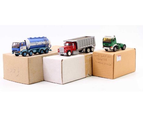 Alan Smith Auto Models (ASAM) 1/48th scale white metal and resin commercial vehicle group, 3 examples to include Ford 6x4 400