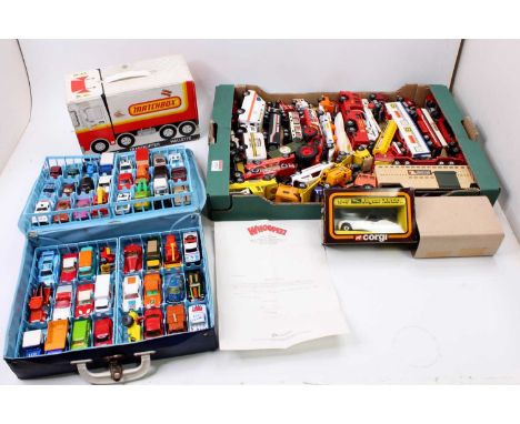 2 Matchbox Lesney collectors cases with one containing 48 vehicles, and one being empty, sold with a tray of mostly King Size