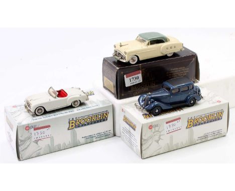 Brooklin Collection 1/43rd scale white metal boxed vehicle group, 3 examples to include BRK55A 1951 Packard Patrician (Hood O