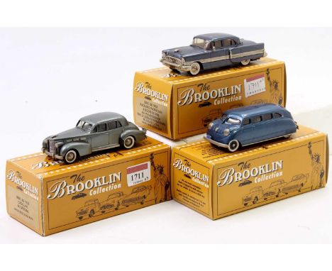 Brooklin Collection 1/43rd scale white metal boxed vehicle group, 3 examples to include BRK86 1938 Cadillac 60 Special, a BRK