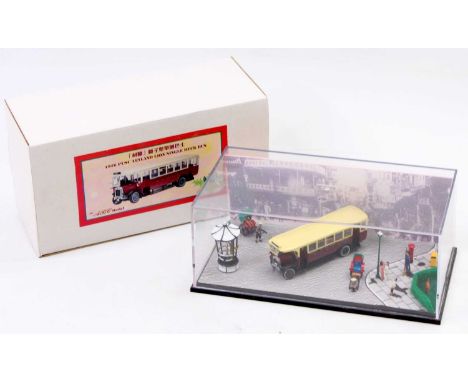 ABC Models 1/43rd scale boxed diorama display model of a 1926 PLSC Leyland Lion Single Deck Bus, housed in the original plast