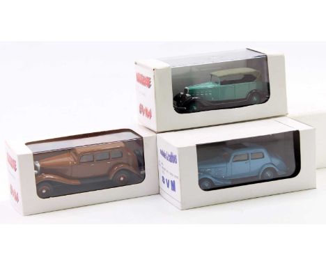 SVM Modeles and Traditions 1/43rd scale resin boxed vehicle group, 3 examples to include a SVM No.96 15 NH Torpedo, a SVM No.