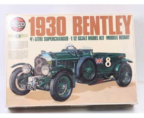 An Airfix 1/12 scale plastic kit for a 1930 Bentley 4.5L super charged, appears as issued in the original box