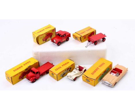 Dinky Toys boxed model group of 5 comprising No. 132 Packard Convertible, No. 108 MG Midget Sports, No. 422 Fordson Thames Fl
