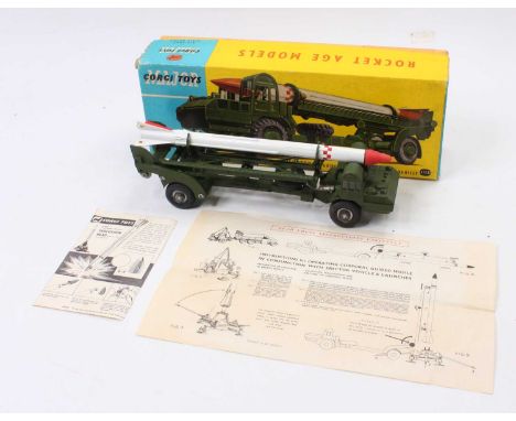 Corgi Toys No. 1113 'Corporal' guided Missile on Erector Vehicle in green with silver hubs, and a white and red missile, come