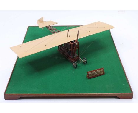 An exhibition standard high quality hand built model of a Blackburn heavy monoplane 1908, comprising of cream wings with wood