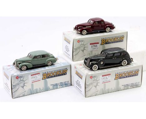 Brooklin Models 1/43rd scale white metal boxed vehicle group, 3 examples to include BRK98 1939 La Salle Two Dour Touring Seda