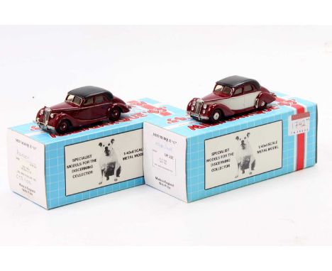 Mini Marque "43" 1/43rd scale white metal boxed vehicle group, 2 examples to include UK22E Riley RME Spatted 1954, and a UK N