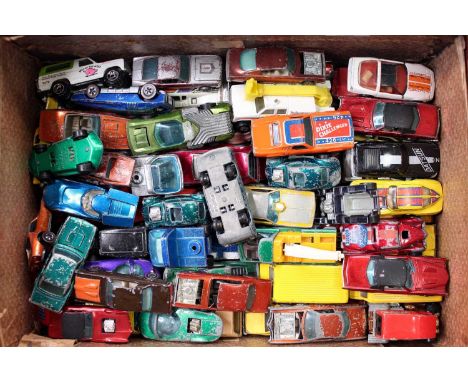 One tray containing a collection of mixed Matchbox Superfasts, Hotwheels, and Hotwheels Redlines, to include a custom Eldorad