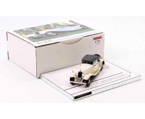 Heco Miniatures hand-built limited edition 1/43rd scale model of a Bugatti Royale Weinberger 1932 Saloon, finished in white, 