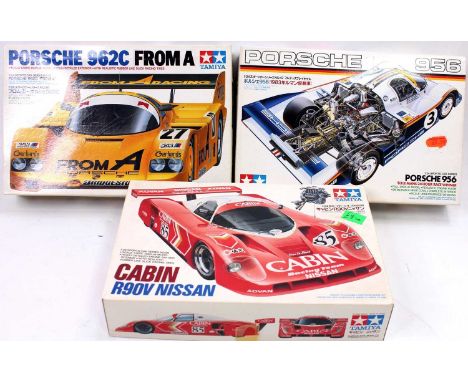 Tamiya 1/24th scale plastic High Speed Racing and Le Mans Kit group, 3 examples to include No.24098 Cabin R90V Nissan, a No.2