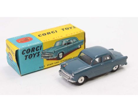 Corgi Toys, 352 RAF Standard Vanguard staff car, blue body with silver detailed grille, smooth hubs, with RAF roundel to bonn