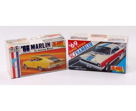 Jo-Han 1.25 scale, C3666 1966 Rambler Marlin &amp; GC2500 1969 American S/C Rambler 2dr 390, early 1970’s ex Swiss shop stock