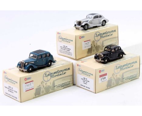 Lansdowne Models 1/43rd scale white metal boxed vehicle group, 3 examples to include LDM42 1948 Wolseley 18/85 Series 3, a LD