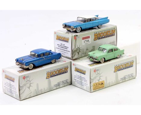 Brooklin Collection 1/43rd scale white metal boxed vehicle group, 3 examples to include BRK189 1960 Cadillac Series 62 Six Wi