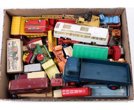 One tray containing mostly Dinky Toys in play-worn condition, examples to include a No. 981 British Rail Horsebox, No. 914 AE