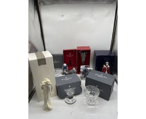 Collection Of Boxed Waterford Crystal Along With Boxed Royal Doulton And Royal Worcester Figurines And Pair Of Royal Copenhag