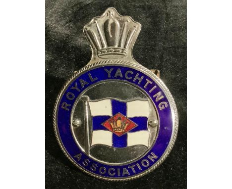 Automobilia - an enamel car badge, Royal Yachting Association 