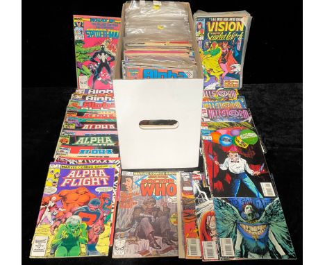 A large collection of Marvel comics including Alpha Flight, Hellstorm, Vision and Scarlet Witch, What If…? Etc. qty. Bronze t