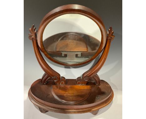 A Victorian mahogany dressing table mirror, 65cm high 