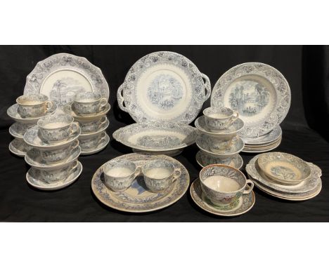A Victorian Thomas Wood &amp; Co. Rhine pattern part dinner and tea service; a Royal Worcester 1887 Jubilee Year plate, Walte