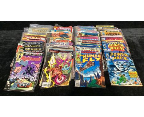 A collection of Bronze to Modern age Marvel comics including titles Black Panther, Hercules, Nightmask, Power Pack, Excalibur