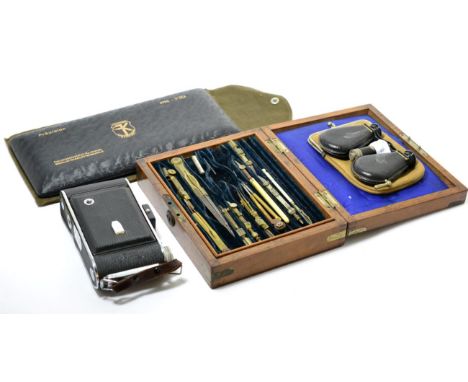 Two drawing sets, Rolfix camera etc 