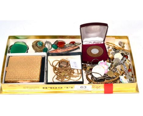 Various gold chains and costume jewellery including a German Third Reich Norwegian campaign silver and enamel ring 