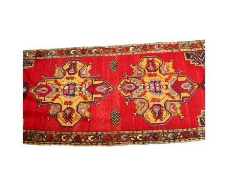 A Turkish Yoruk wool runner, 350 x 125cm 
