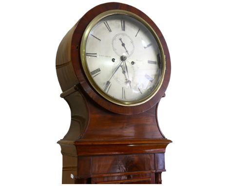 A 19th century Scottish mahogany-cased 8-day long case clock, the 13" circular engraved silvered dial signed John Hume of Kel