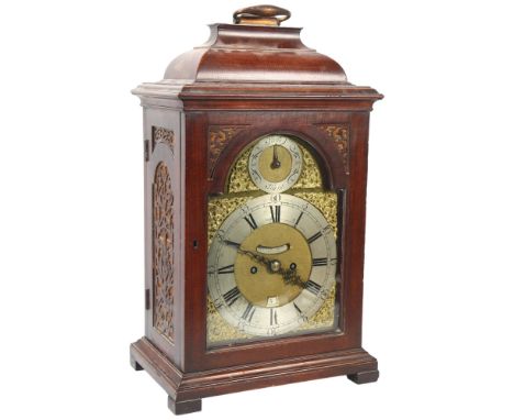 An 18th century English mahogany-cased 8-day bracket clock, by John Pyke of London, the brass arch-top dial having silvered c