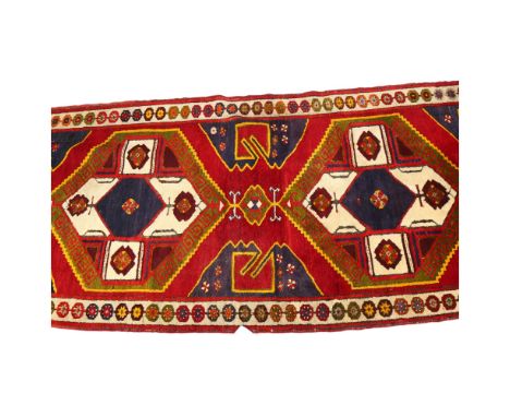 A Turkish Kellah, red ground thick wool runner, 340 x 138cm 