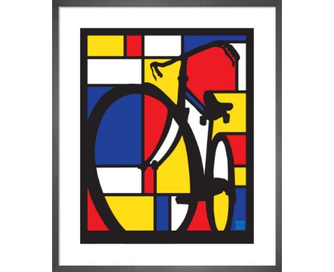 Mondrian Bike Framed art print by Sassan Filsoof Framed Art Print on Matt 250gsm conservation digital paper Sassan Filsoof co