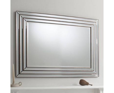 { Option of lots:  180, 181, 182 } Champagne Chambery Mirror A Stunning Triple Step Bevelled Mirror Frame With A Warm Champag