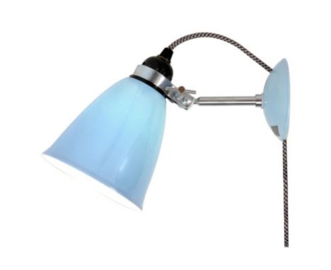 A Pair of Original BTC Hector Dome Lights Light Blue This beautiful wall light from Original BTC is made with classic translu