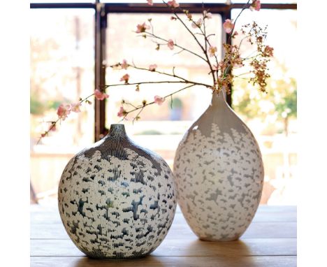 { Option of lots:  690, 691 } Cascade Vase Light grey ceramic 240x430mmh Brand New Parlane Accessories We take our product se