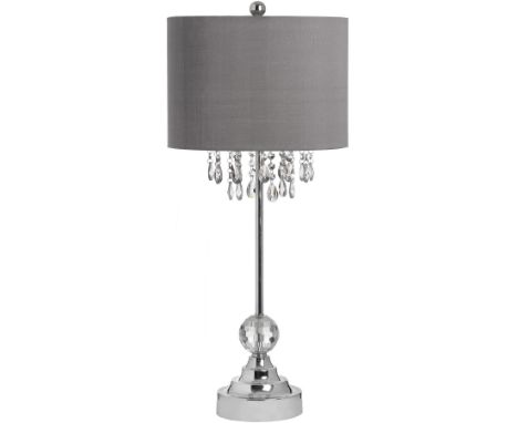 { Option of lots:  46, 47 } Naples Chrome Table Lamp decorative glass crystal droplet contemporary polished chrome large tabl