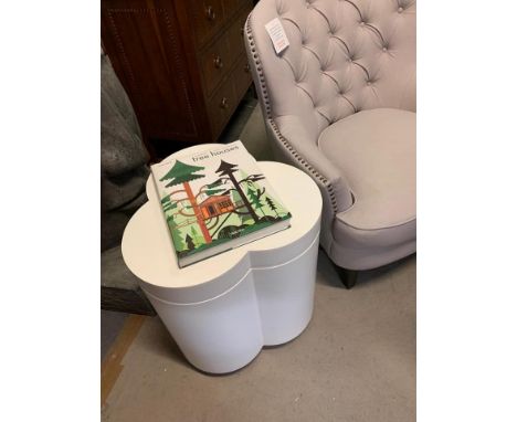 Laney Side Table The Laney Is A Lacquer Clover Shaped Side Table That Is Finished In A Pure White Lacquer Finish A Contempora