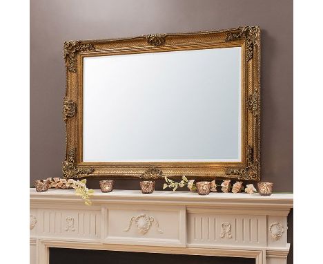 Abbey Rectangle Mirror Gold This Beautiful Vintage Abbey Rectangular Mirror Exudes Elegance And Class Enhancing Any Current L
