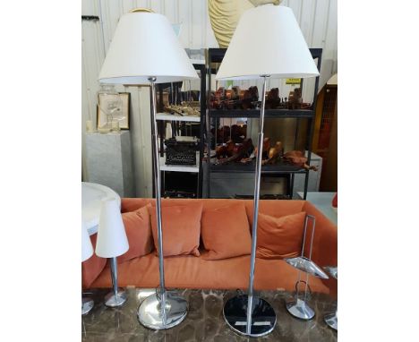 { Option of lots:  613, 614 } **Clearance** 2 X Floor Standard Lamp Polished Steel Chrome Complete Modern Classic Look With T